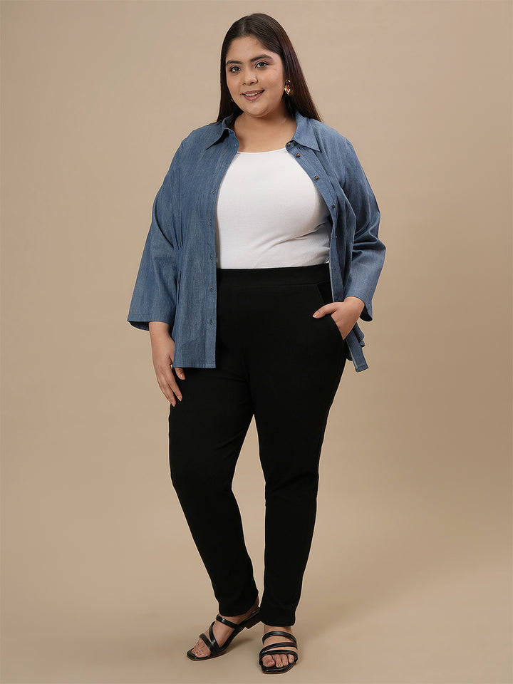 Plus Size Women’s Skinny Fit Stretch Denim Jeggings - Black