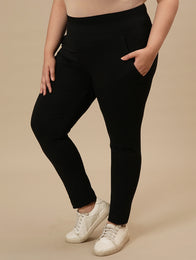 Black Plus Size Leggings With Pockets