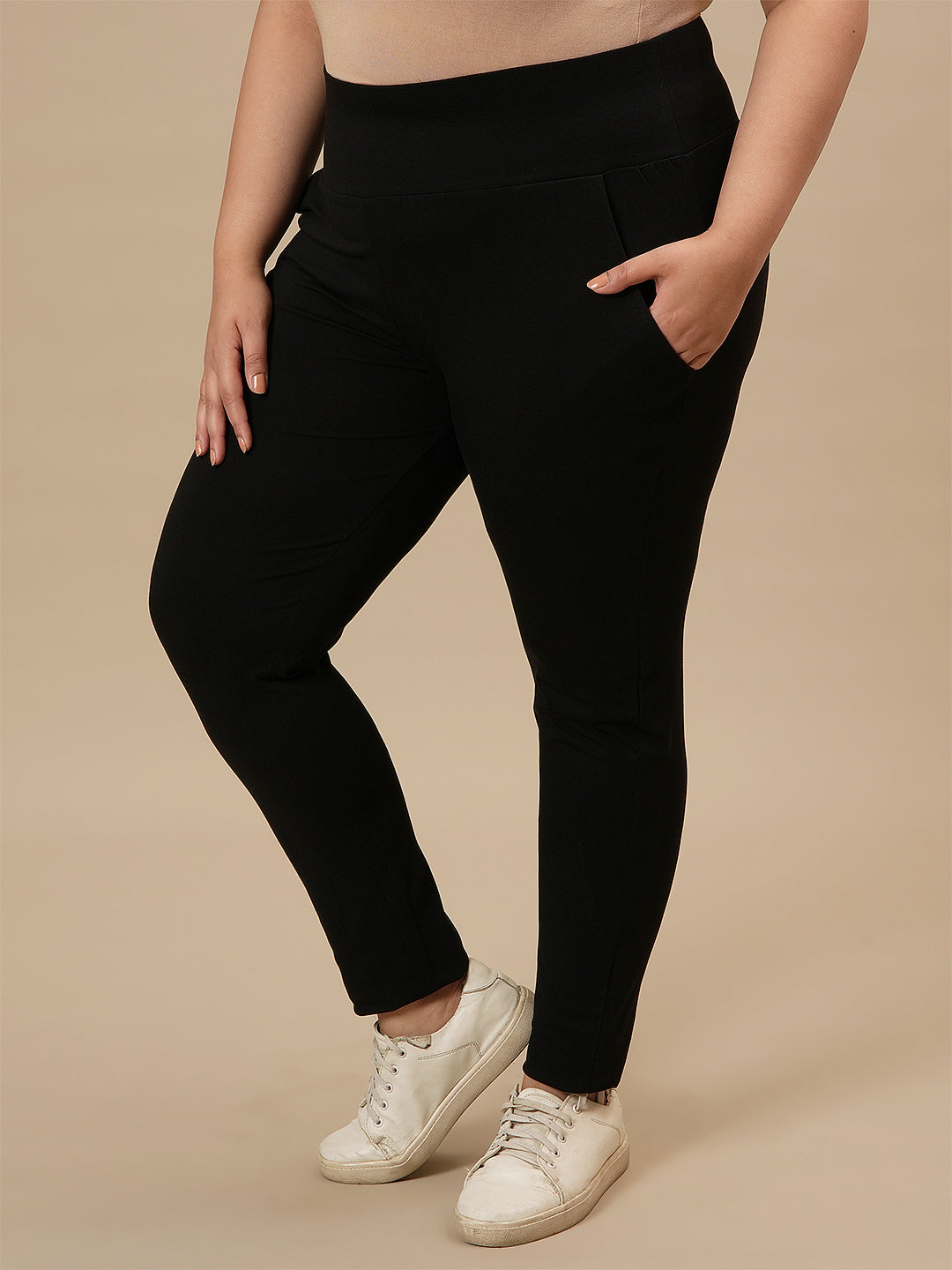 Black Plus Size Leggings With Pockets