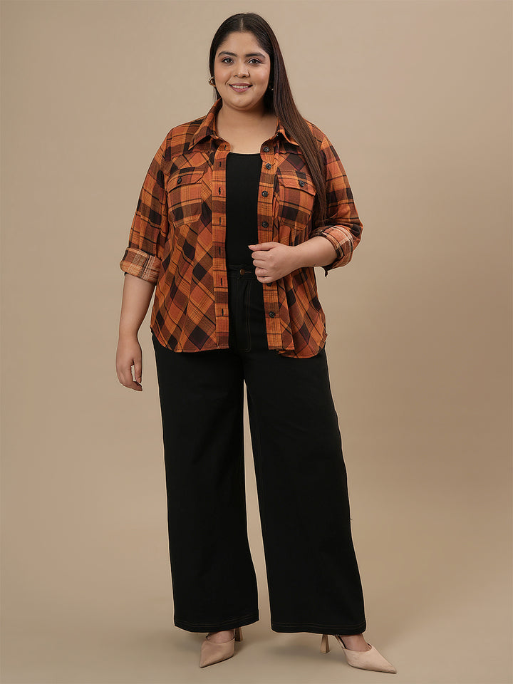 Plus Size Women’s Wide-leg Stretch Jeans - Black