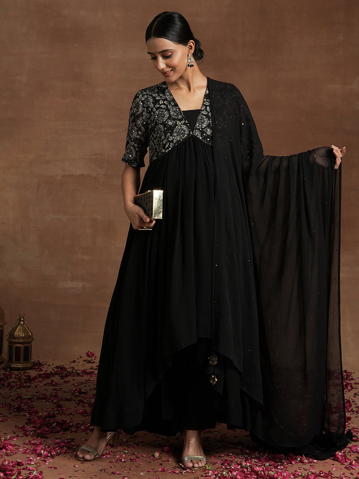 Black Sequin Maternity Suit Set