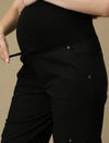 Black Wide-leg Maternity Cargo Jeans