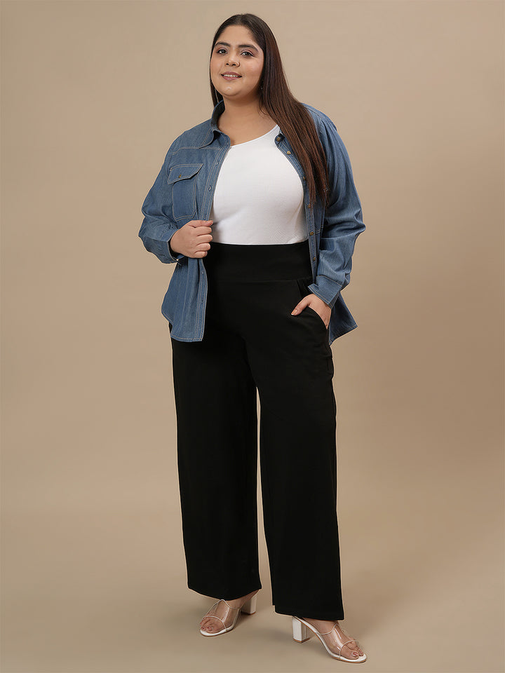 Black Wide Leg Plus Size Pants