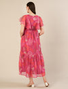 Chiffon Maternity Dress- Pink