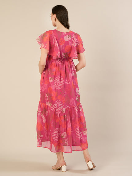 Chiffon Maternity Dress- Pink