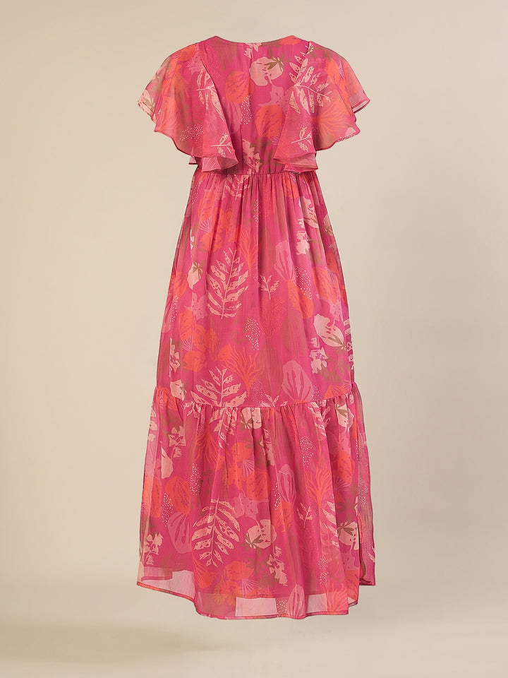 Chiffon Maternity Dress- Pink