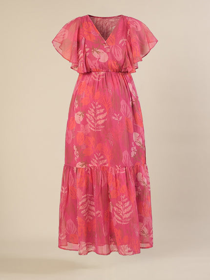 Chiffon Maternity Dress- Pink