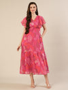 Chiffon Maternity Dress- Pink