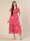 Chiffon Maternity Dress- Pink