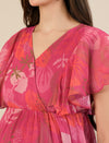 Chiffon Maternity Dress- Pink