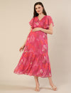 Chiffon Maternity Dress- Pink