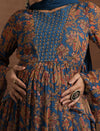 Blue Embellished Paisley Maternity Gharara Set