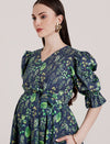 Blue Floral Maternity Dress
