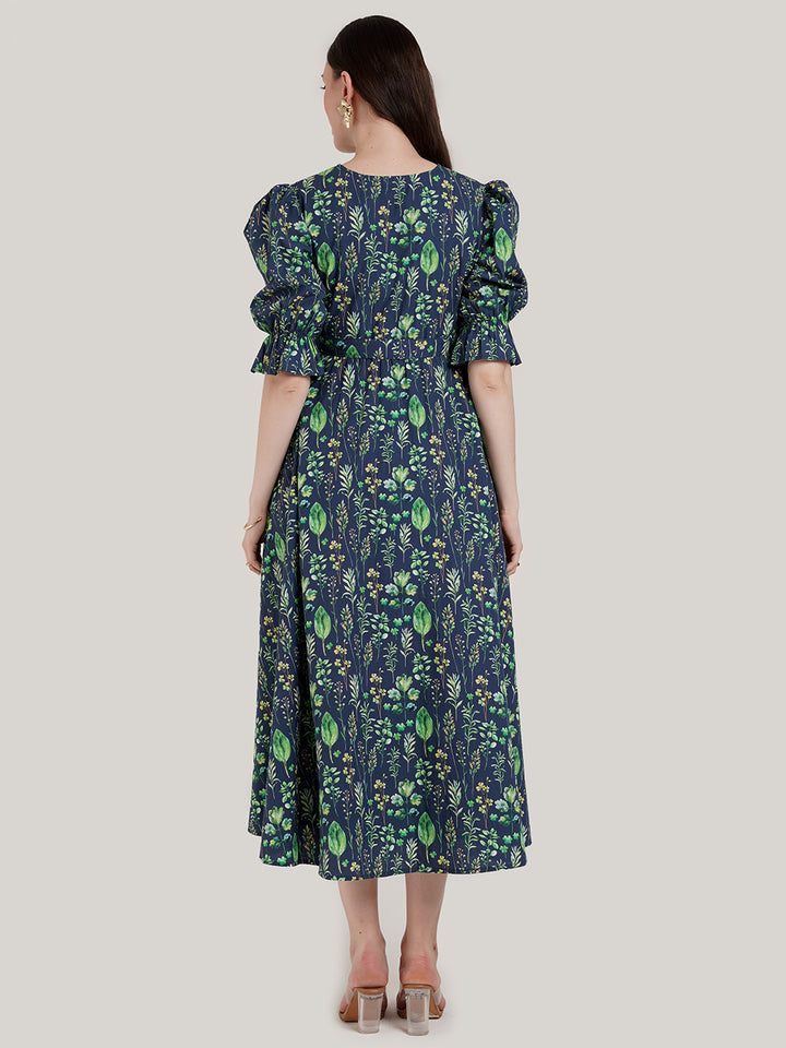 Blue Floral Maternity Dress