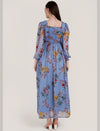 Blue Floral Pregnancy Maxi Dress