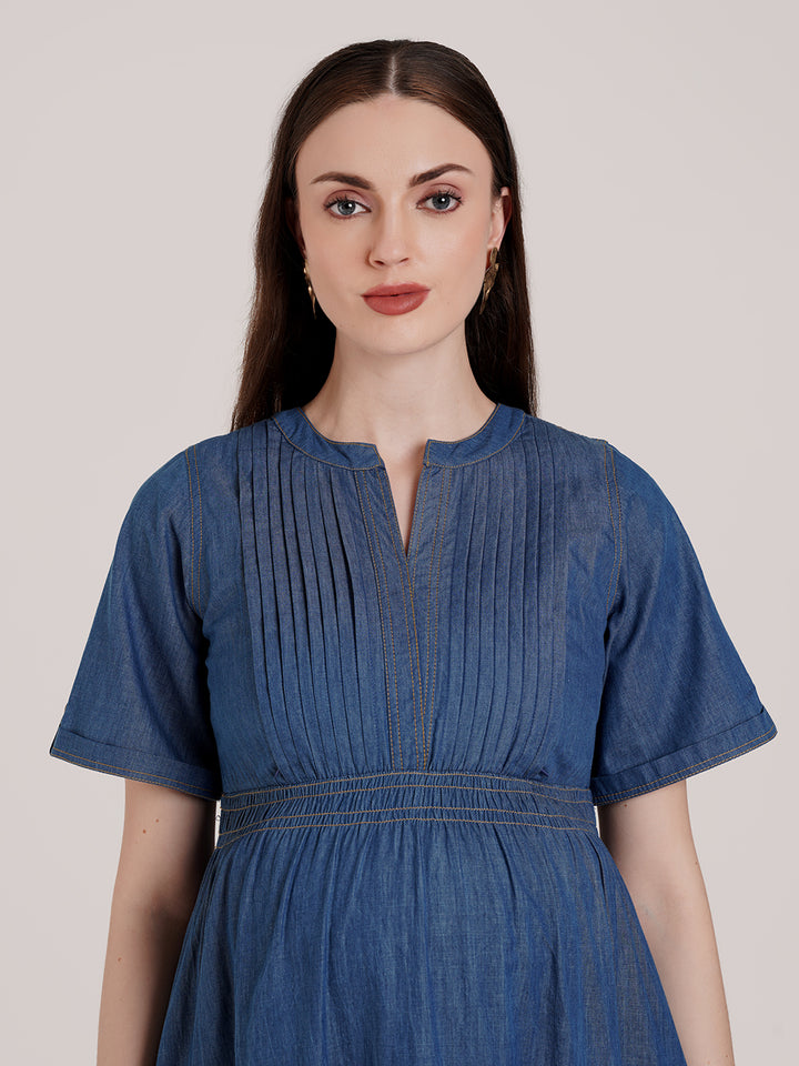 Blue Jean Maternity Dress