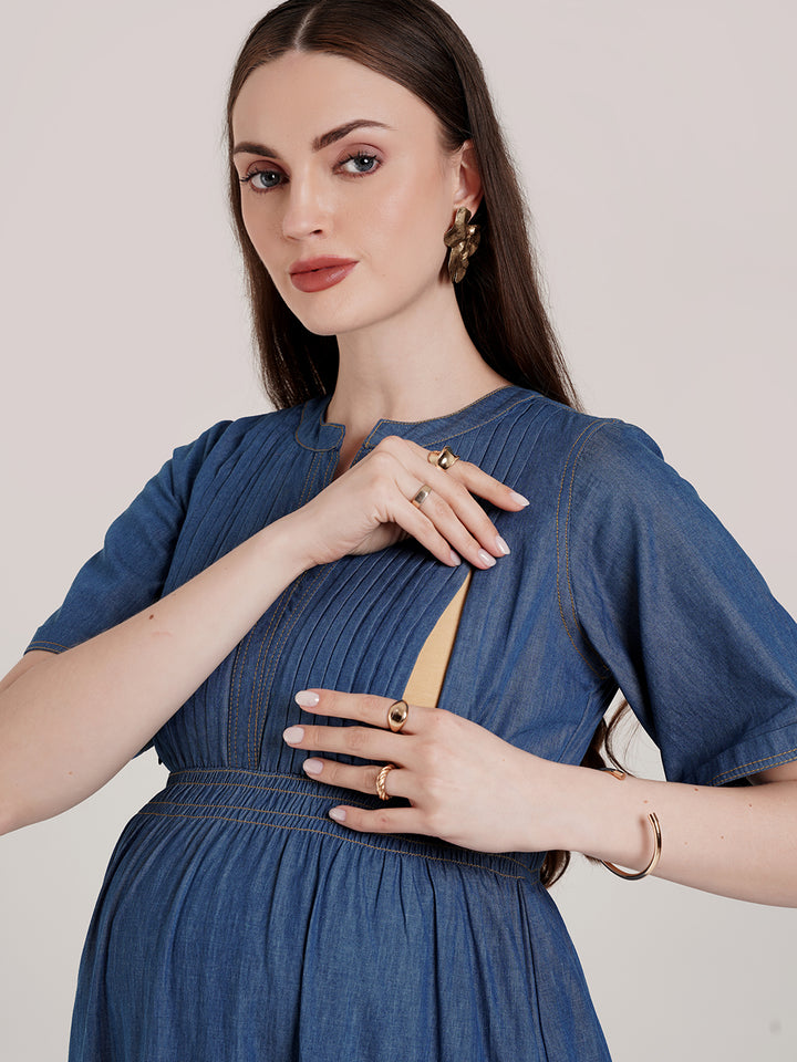 Blue Jean Maternity Dress