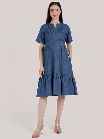 Blue Jean Maternity Dress