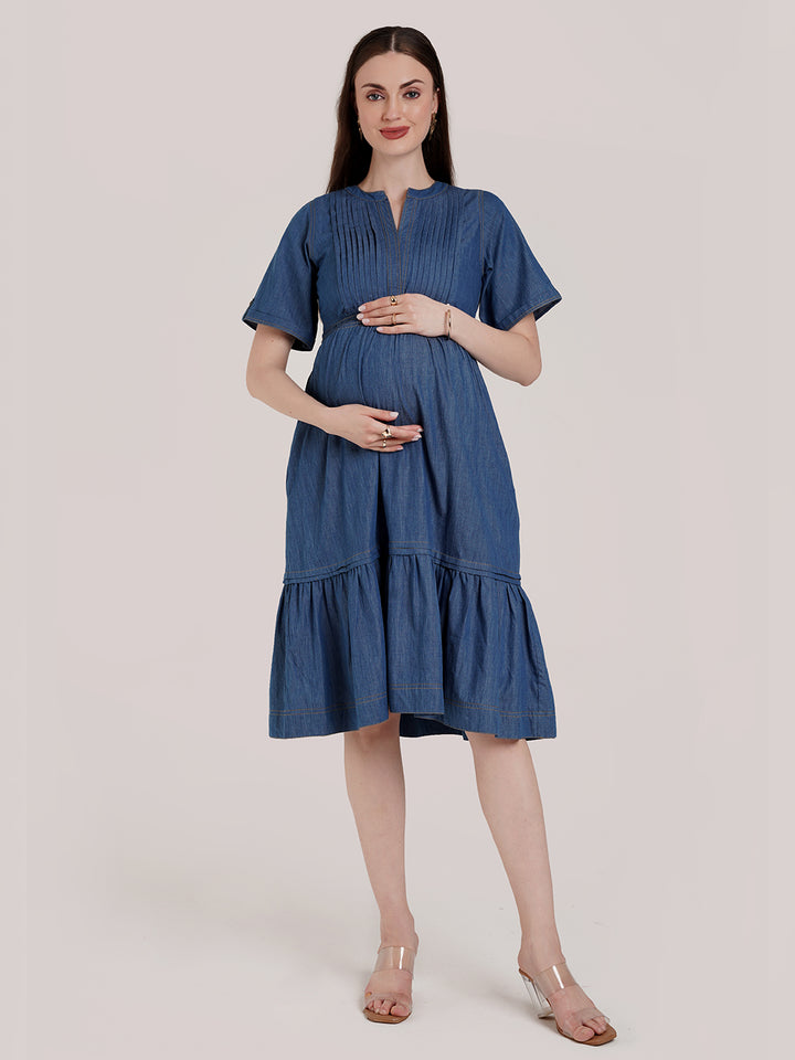 Blue Jean Maternity Dress