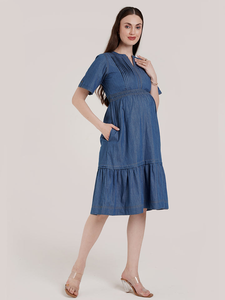 Blue Jean Maternity Dress