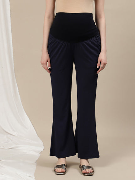 Maternity Ribbed Knit Co-ord Set- Navy Blue