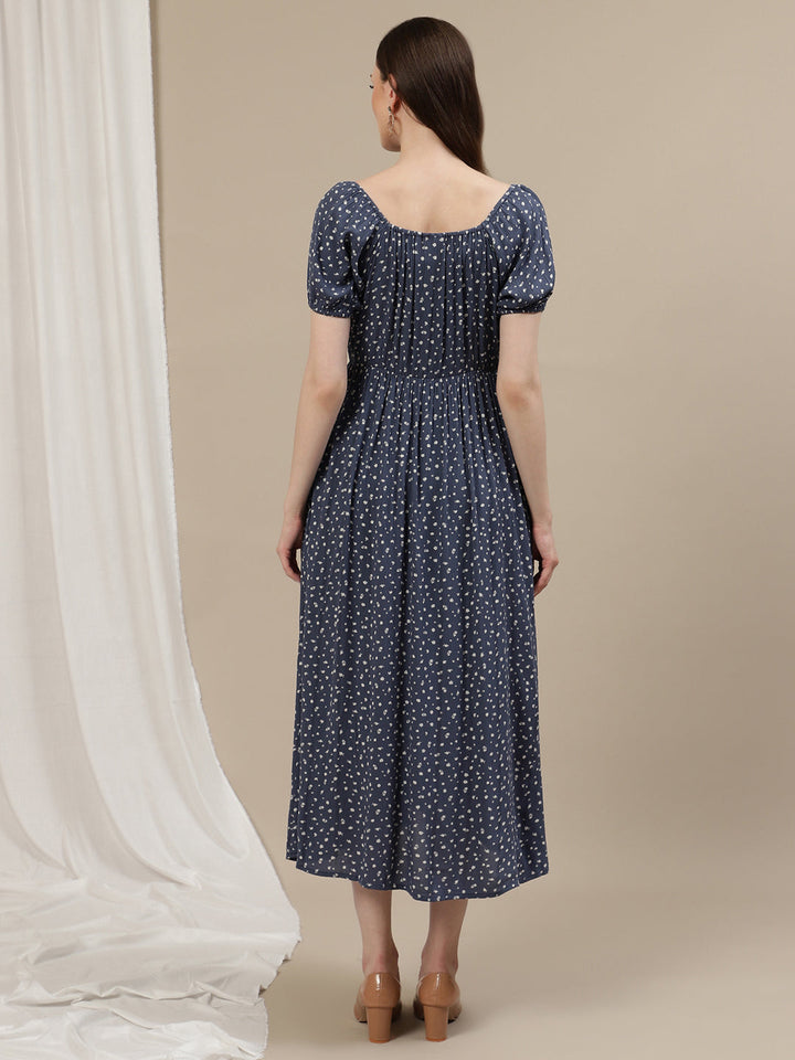 Blue Maternity Maxi Dress