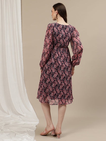 Blue Maternity Midi Dress