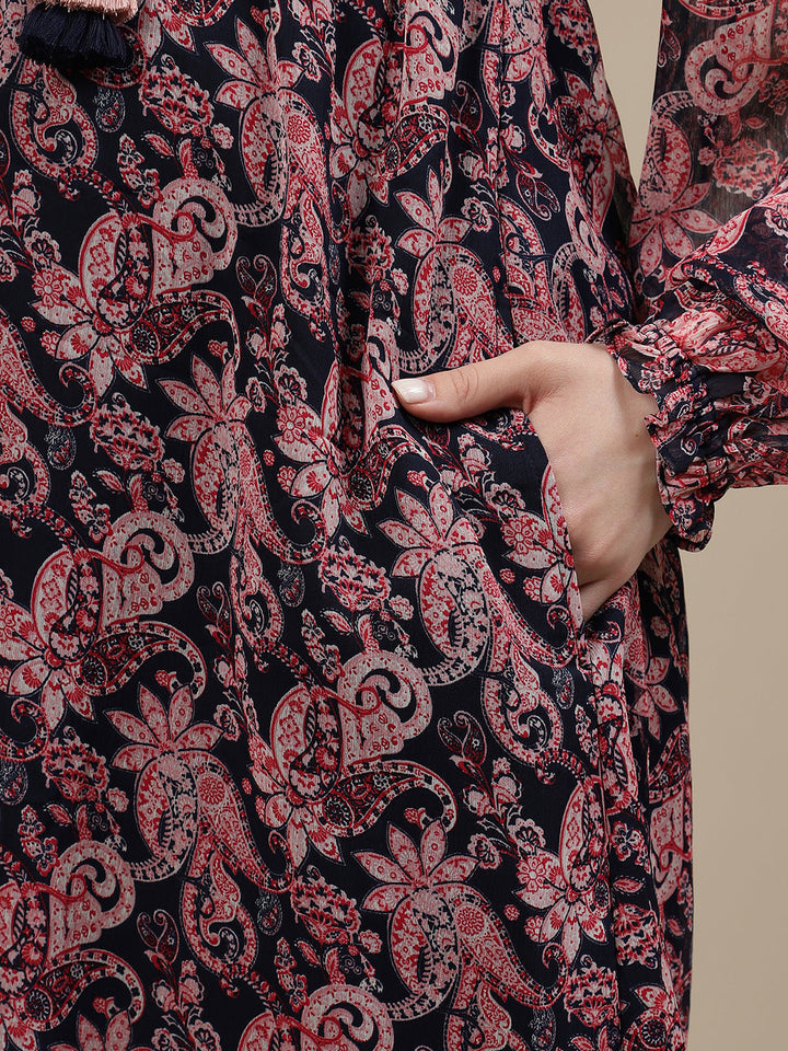 Blue Maternity Midi Dress