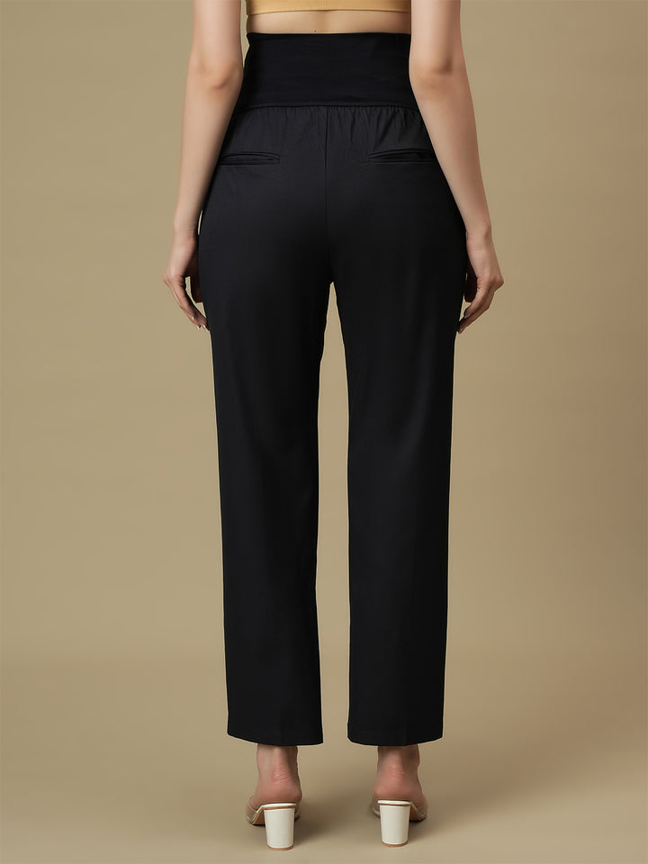 Blue Maternity Straight Trouser Pants