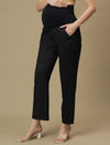 Blue Maternity Straight Trouser Pants