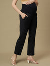 Blue Maternity Straight Trouser Pants