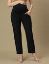 Blue Maternity Straight Trouser Pants