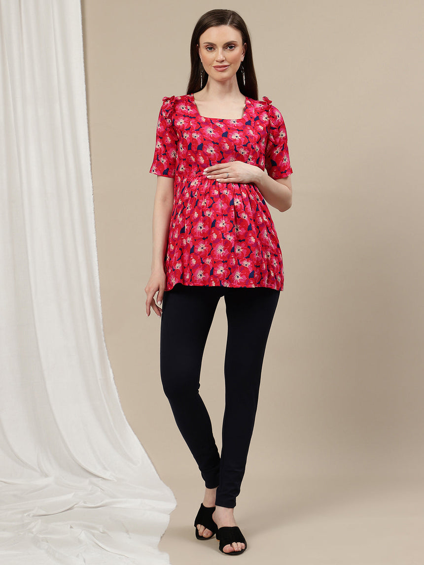 Maternity Ponte Treggings Pants- Blue