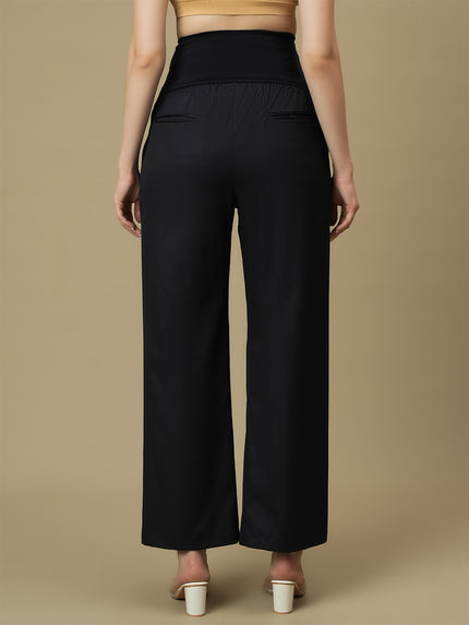Blue Maternity Wide-leg Formal Trousers