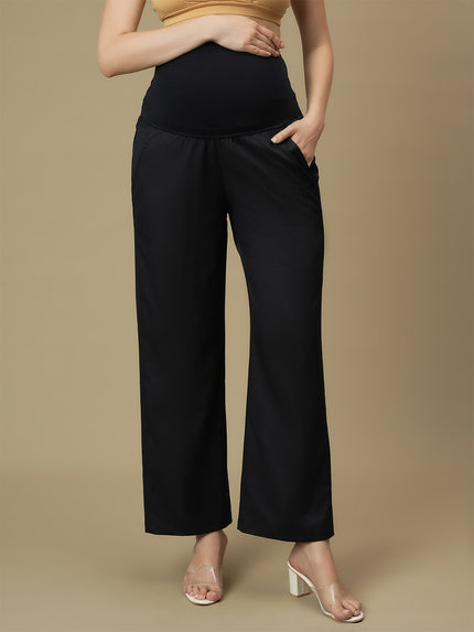 Blue Maternity Wide-leg Formal Trousers