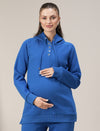 Maternity & Nursing Blue Winter Hoodie Top