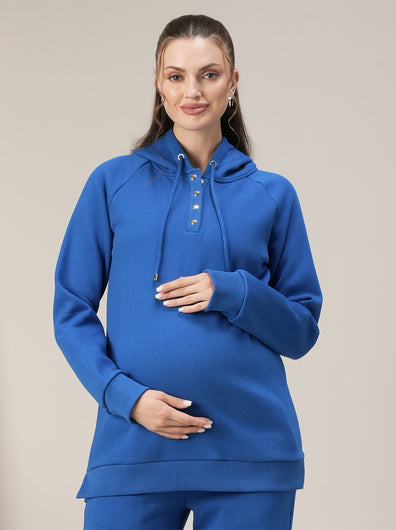 Maternity & Nursing Blue Winter Hoodie Top