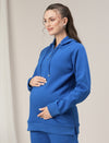 Maternity & Nursing Blue Winter Hoodie Top