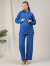 Maternity Winter Set- Blue Hoodie Top & Pants