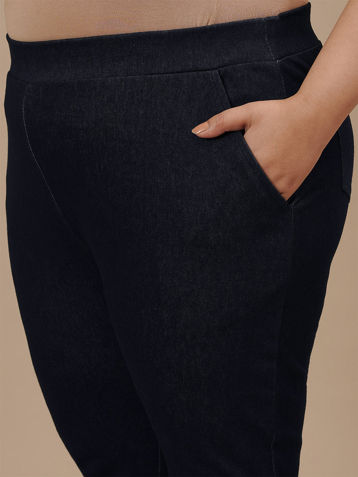 Plus Size Women’s Skinny Fit Stretch Denim Jeggings - Blue