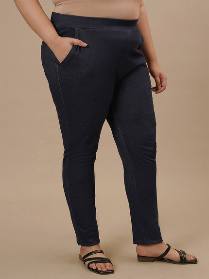 Blue Plus Size Jeggings