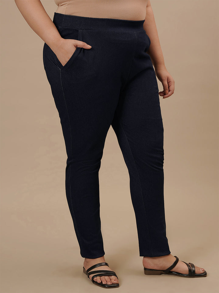Plus Size Women’s Skinny Fit Stretch Denim Jeggings - Blue