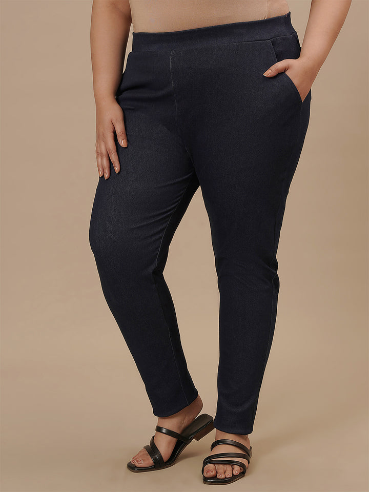Blue Plus Size Jeggings