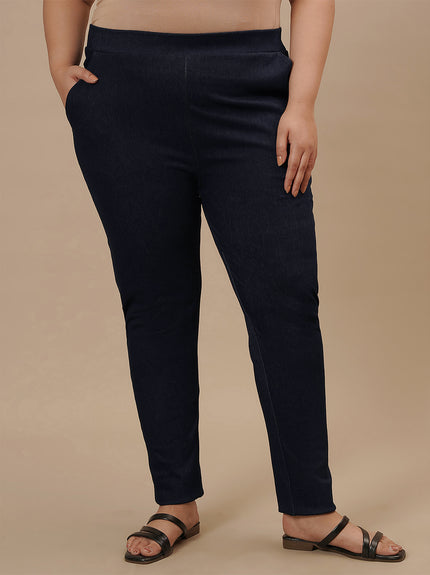Plus Size Women’s Skinny Fit Stretch Denim Jeggings - Blue