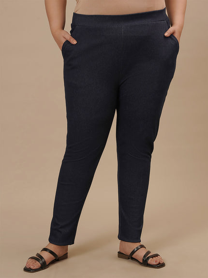 Blue Plus Size Jeggings