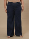 Plus Size Women’s Wide-leg Stretch Jeans - Blue