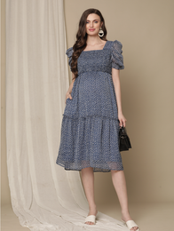 Blue Polka Dot Nursing Dress
