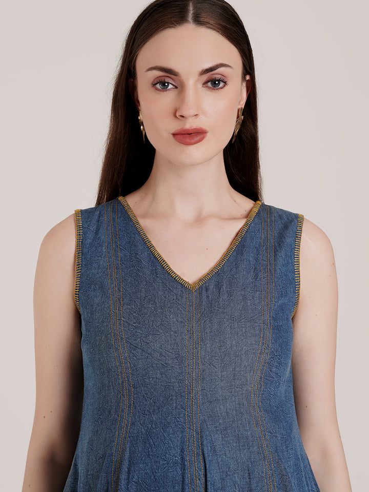 Blue Pregnancy Denim Dress