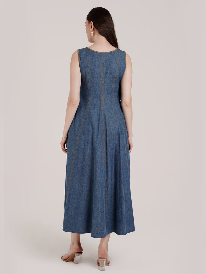 Blue Pregnancy Denim Dress