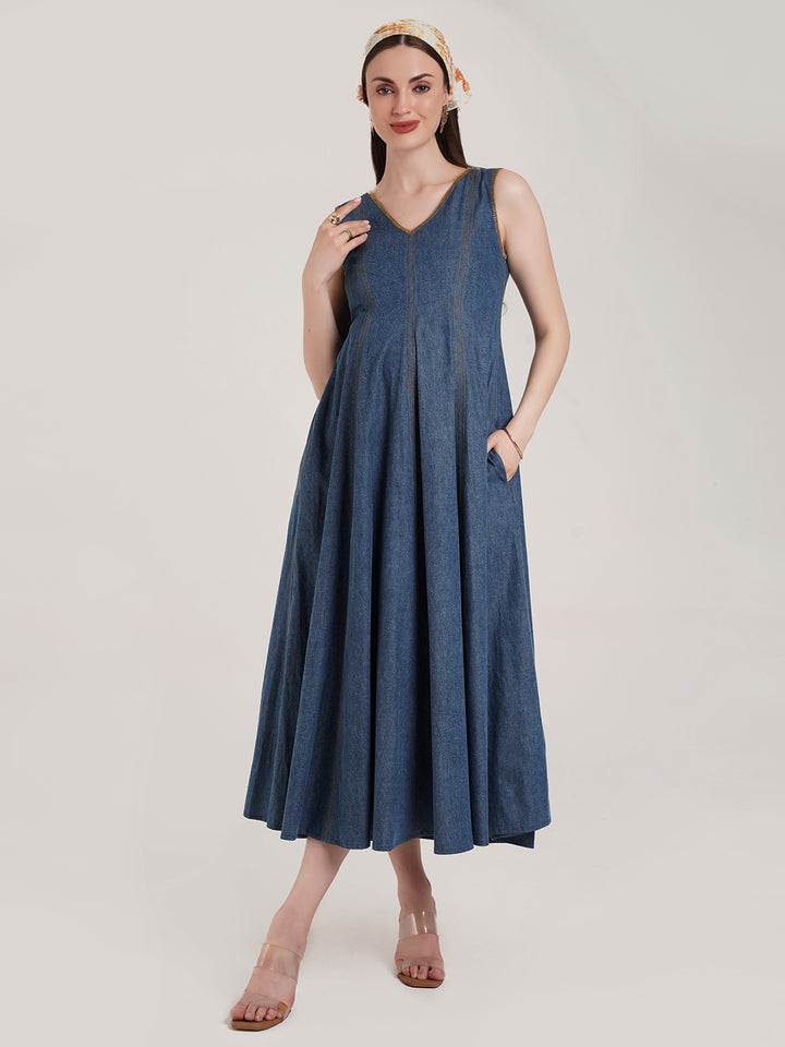 Blue Pregnancy Denim Dress